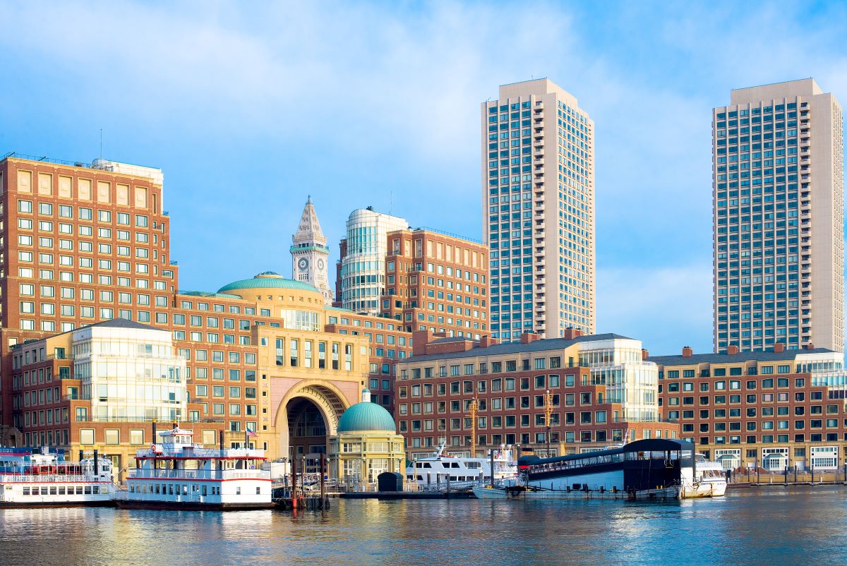 Skyline of Boston financial district, USA